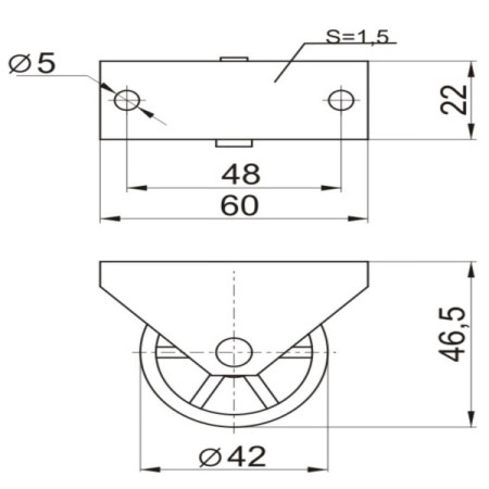 Опора колёсная №512 (покрытие колеса пластмасса)